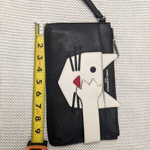 Karl largerfeld small cat clutch wristlet black bag